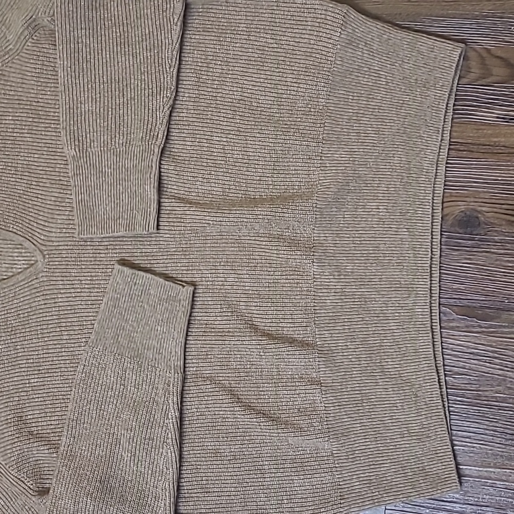 madewell Ruffled Collar Tan Sweater used good condition. - Picture 5 of 13